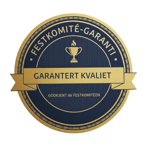 Festkomité-garanti emblem for trygg booking av bedriftsunderholdning og firmaarrangement